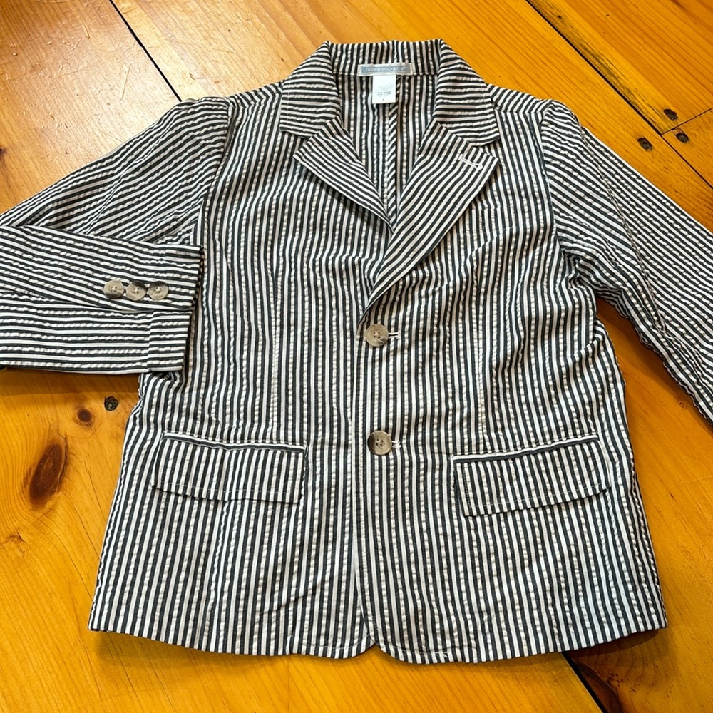 JANIE AND JACK 6 Blue Seersucker Blazer Jacket